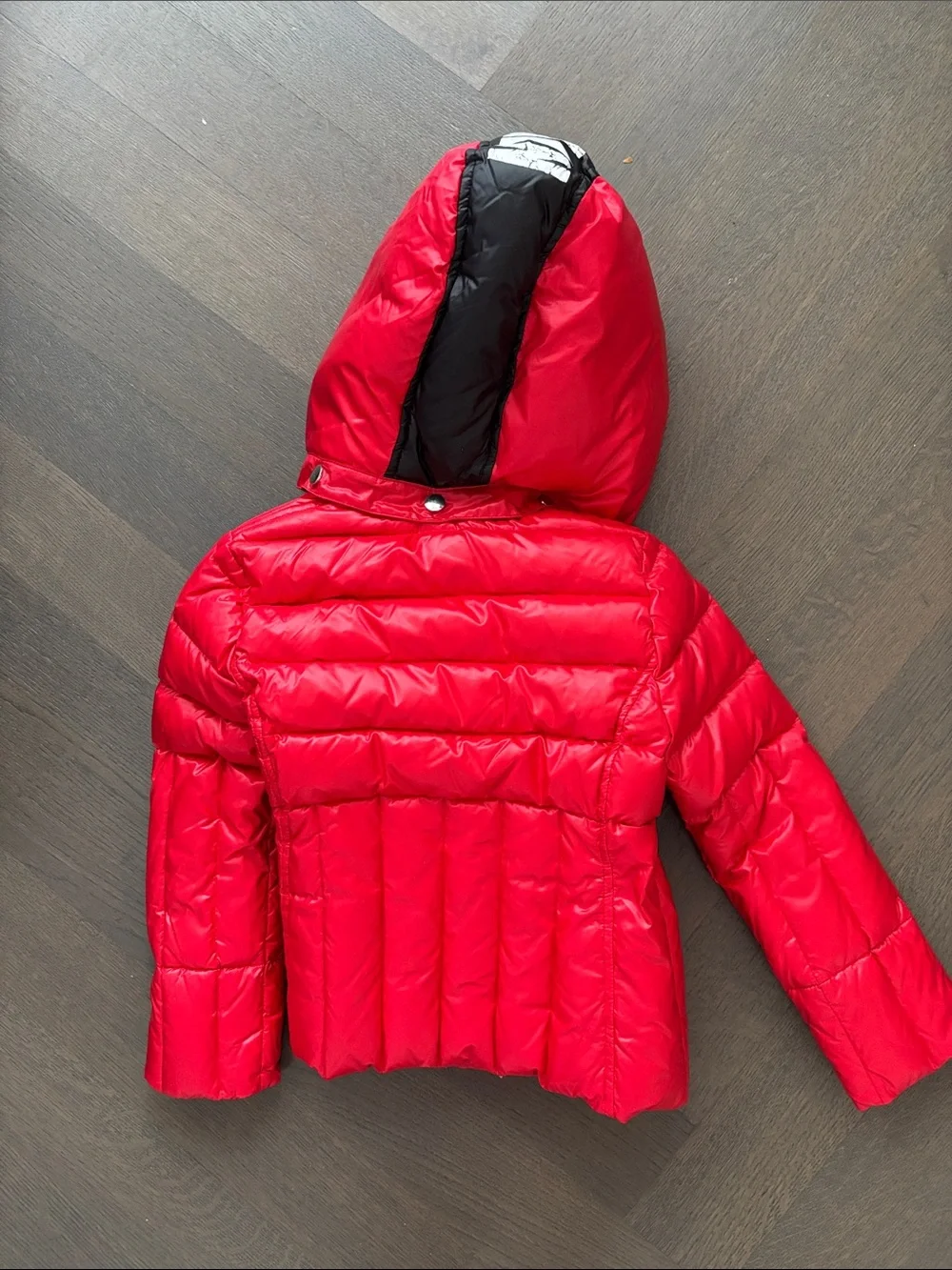 Balmain Paris Red Quilted Hooded Kids Jacket